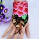 Womens Vintage Ethnic Style Embroidery Flower Triangle Glove