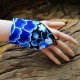 Womens Vintage Ethnic Style Embroidery Flower Triangle Glove