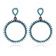 Women's Vintage Rhinestone Circle Earrings Colorful Pierced Fashion Earrings Jewelry