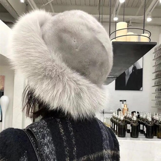 Women's Warm Thickened Artificial Fox Fur Fashion Vintage Hat