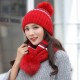 Women's Winter Dual-Use Striped Knit Beanie Hat Cycling Warm Windproof Earmuffs Wool Cap