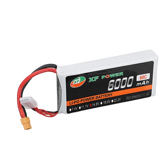 XF POWER 14.8V 6000mAh 60C 4S Lipo Battery XT60 Plug for RC Car