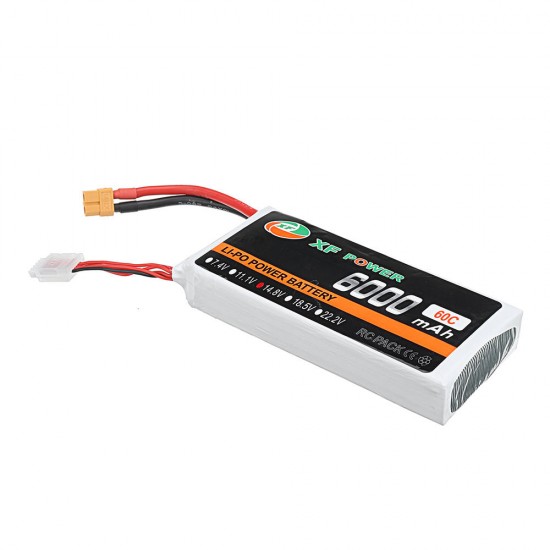 XF POWER 14.8V 6000mAh 60C 4S Lipo Battery XT60 Plug for RC Car