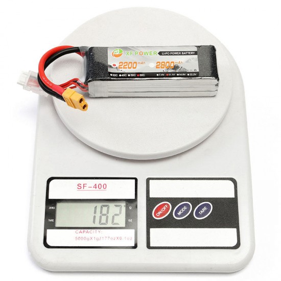 XF Power 11.1V 2200mAh 60C 3S Lipo Battery XT60 Plug