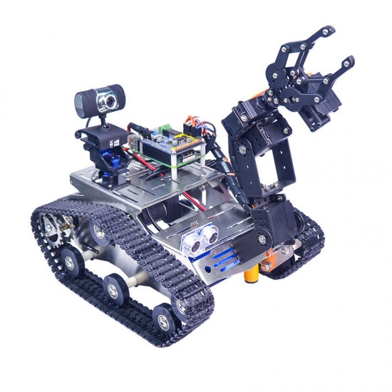 Xiao R WiFi Video Robot Arm Car with Gimbal Camera Raspberry Pi 3B+ Built-in bluetooth Wifi Module