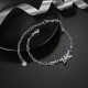 YUEYIN Elegant 925 Silver Plated Purple Rhinestone Butterfly Anklet Bracelet Women Jewelry