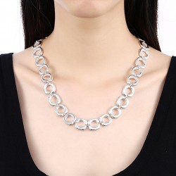 YUEYIN Elegant Diamond Simple Round Clavicle Necklaces For Women
