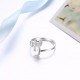 YUEYIN Fashion Trend Ring Silver Plated Cat Romantic Heart Opening Adjustable Finger Rings for Women