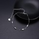YUEYIN Silver Plated Beads Anklet Brass Foot Chain for Women