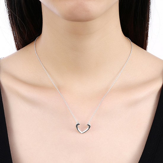 YUEYIN Trendy Zircon Heart Pendant Necklace For Women