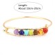 Yoga Balance 7 Chakra Colorful Beads Ball Crystal Bangle Gold Friendship Bracelet for Women