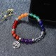 Yoga Balance 7 Chakra Colorful Beads Bracelet Ball Crystal Tree of Life Bangle for Women