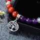 Yoga Balance 7 Chakra Colorful Beads Bracelet Ball Crystal Tree of Life Bangle for Women