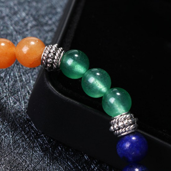 Yoga Balance 7 Chakra Colorful Beads Bracelet Ball Crystal Tree of Life Bangle for Women