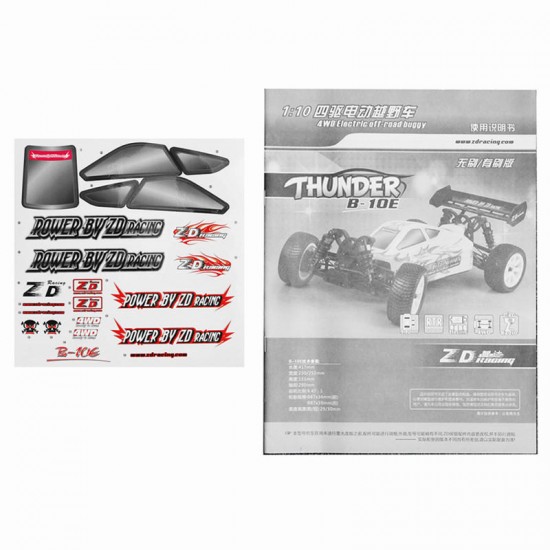 ZD Racing 9102 Thunder B-10E DIY Car Kit 2.4G 4WD 1/10 Scale RC Off Road Buggy Without Electronic Parts