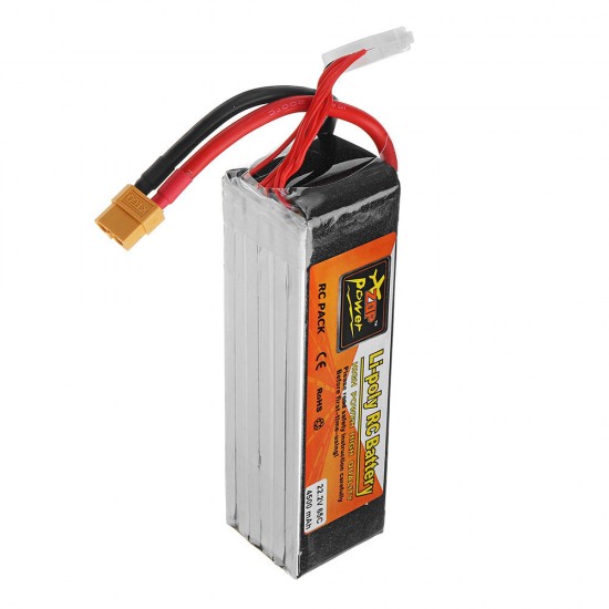 ZOP POWER 22.2V 4500mAh 65C 6S Lipo Battery With XT60 Plug