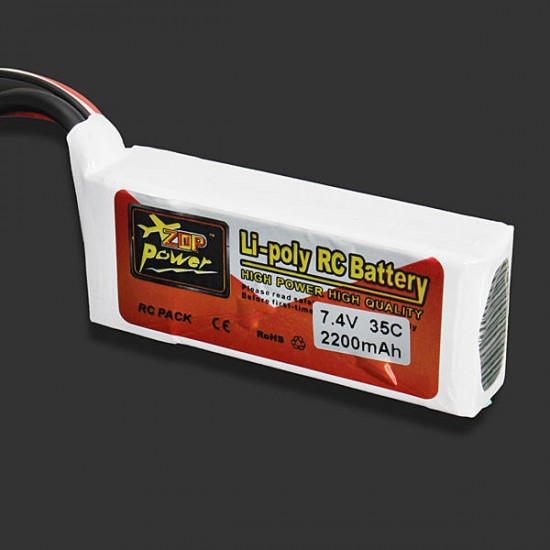 ZOP Power 7.4V 2200mAh 35C 2S Lipo Battery T Plug For RC Models