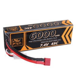 ZOP Power 7.4V 6000mAh 45C 2S Lipo Battery T Plug for HPI 1/8 RC Car
