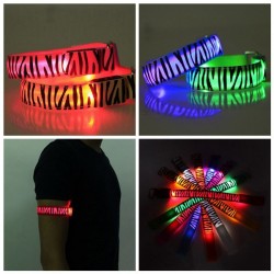 Zebra Running Gear Glowing LED Arm Band Lights Flash Strap Bracelet