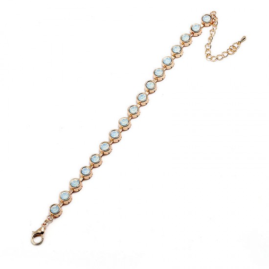 Zinc Alloy Colorful Rhinestone Beads Bracelet Classic Women Rose Gold Bracelet
