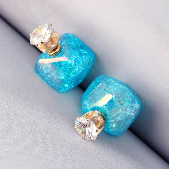 Zircon Crystal Ear Stud Diamond Smooth Earrings