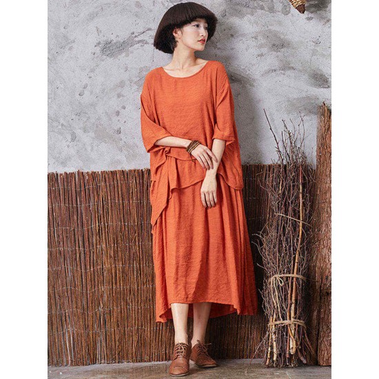 Elegant Women Asymmetrical Hem Half Sleeve Dresses