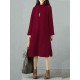 Elegant Women Pure Color High Collar Sweater Dresses