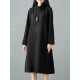 Elegant Women Pure Color High Collar Sweater Dresses