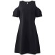 Fashion Women Off shoulder Bowtie Sleeve Mini Party Dress