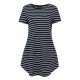 Fashion Women Stripe Short Sleeve T-shirt Dress