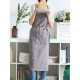 Japanese Style Brief Pure Color Cotton Linen Aprons with Side Pocket