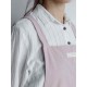 Japanese Style Cotton Linen Pure Color Crossback Crumpled Aprons Dress