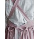 Japanese Style Cotton Linen Pure Color Crossback Crumpled Aprons Dress