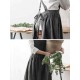 Japanese Style Retro Pure Color Cotton Linen Pleated Aprons Dress