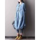 L-5XL Casual Women Imitation Denim Dress