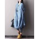 L-5XL Casual Women Imitation Denim Dress