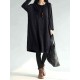 L-5XL Casual Women Pure Color Pockets Dress