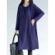 L-5XL Casual Women Pure Color Pockets Dress