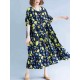 Loose Cotton Fruits Printed Half Sleeve Casual Dress