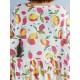 Loose Cotton Fruits Printed Half Sleeve Casual Dress