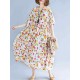 Loose Cotton Fruits Printed Half Sleeve Casual Dress