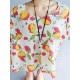 Loose Cotton Fruits Printed Half Sleeve Casual Dress