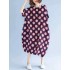 Loose Polka Dot Batwing Sleeve Pockets Bud Dress