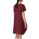 Loose Women Summer Solid Irregular Cotton Linen Lantern Dress