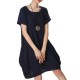 Loose Women Summer Solid Irregular Cotton Linen Lantern Dress