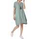 Loose Women Summer Solid Irregular Cotton Linen Lantern Dress