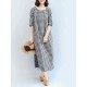 M-5XL Casual Women Black and White Plaid Dress