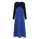 M-5XL Casual Women Color Patchwork Dress