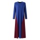 M-5XL Casual Women Color Patchwork Dress