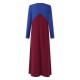 M-5XL Casual Women Color Patchwork Dress